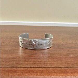 Inspirational Silver Cuff Bracelet